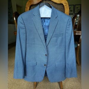 Lauren Ralph Lauren Classic Fit Blue Houndstooth Sport Coat Blazer 38R